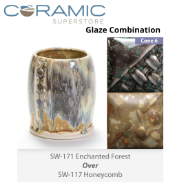 Enchanted Forest SW-171 over Honeycomb SW-117 Stoneware Combination Enchanted Forest SW-171 over Honeycomb SW-117 Stoneware Combination